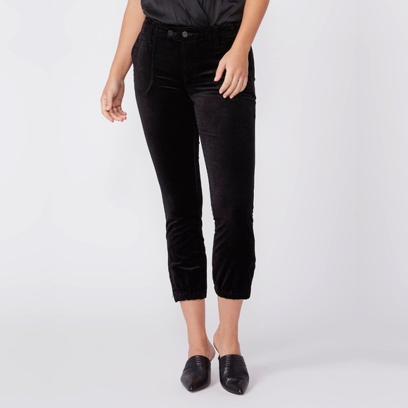 PAIGE Pants - PAIGE Mayslie Velvet navy Joggers zip leg  Navy Size 29